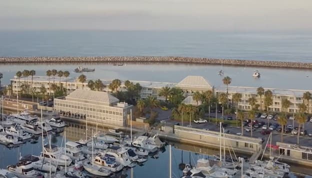 The Portofino Hotel on the water in Redondo Beach, California